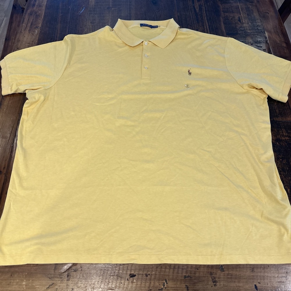 Polo Ralph Lauren Polo Shirt Mens 5XB Yellow Classic Fit Pony Logo NWT